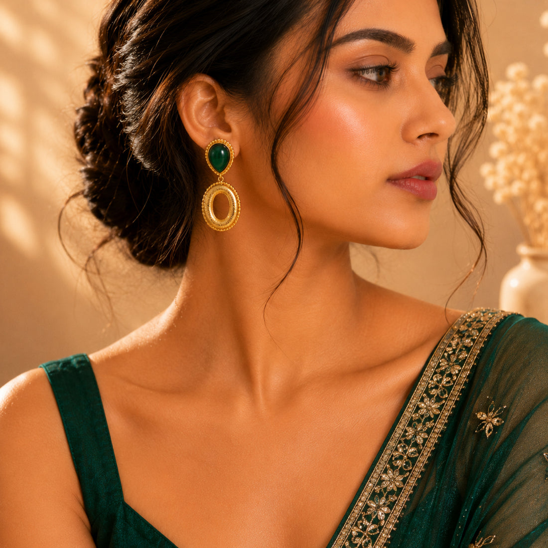 Stellabello Elara Gold Plated Statement Earrings for Women & Girls | Designer Artificial Jewellery Drop Earrings with Pink Stone | Party, Wedding, Festive, Western & Ethnic Wear | Premium Fashion Earrings