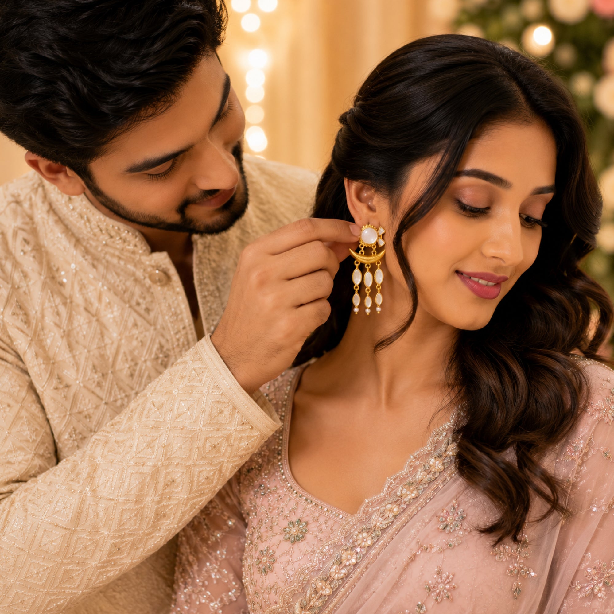 Stellabello Fish Ear Edit Gold Plated Drop Earrings for Women & Girls | Designer Artificial Jewellery Statement Earrings with Pearl Accents | Party, Wedding, Festive & Ethnic Fashion Earrings | Gift for Women