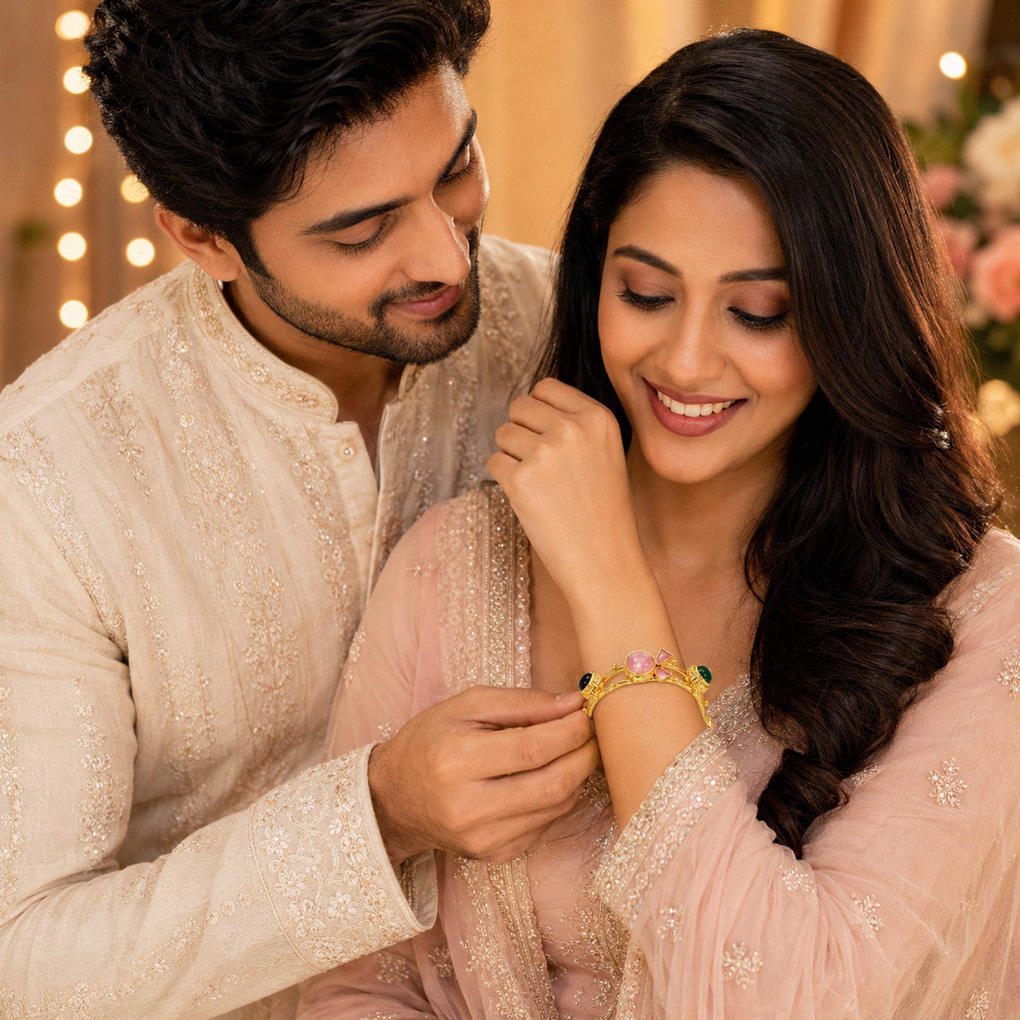 Stellabello Bella Gold Plated Kada for Women & Girls | Artificial Jewellery Bracelet | Elegant Bangle Style Fashion Kada for Party, Wedding, Festive & Traditional | Stylish Gift for Women