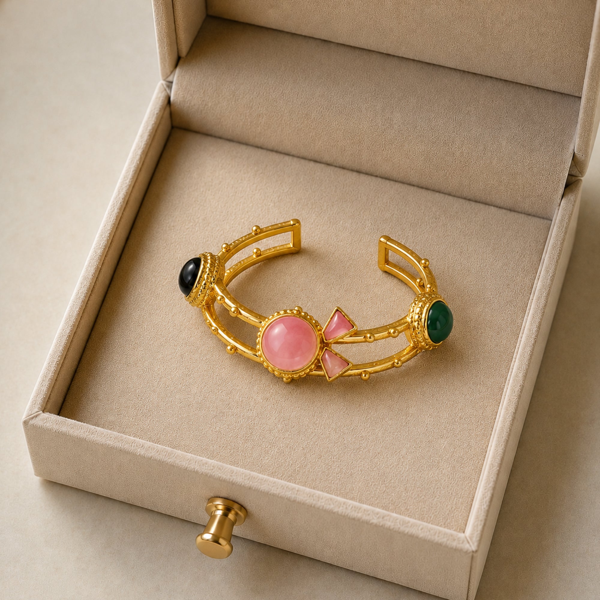 Stellabello Bella Gold Plated Kada for Women & Girls | Artificial Jewellery Bracelet | Elegant Bangle Style Fashion Kada for Party, Wedding, Festive & Traditional | Stylish Gift for Women